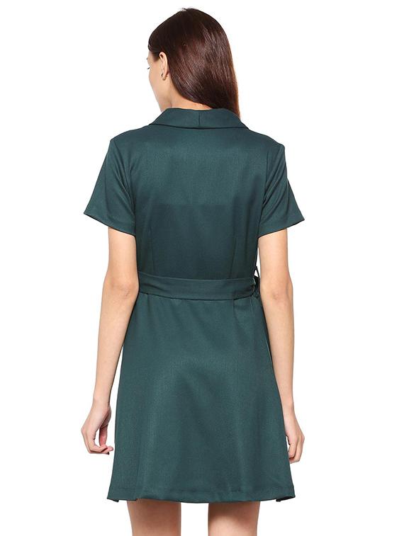 lapel collared a-line dress - 15498971 - Zoom Image - 2
