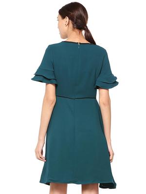 frill detail sleeved a-line dress - 15498972 - Standard Image - 2