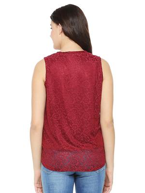 round neck self designed top - 15499003 - Standard Image - 2