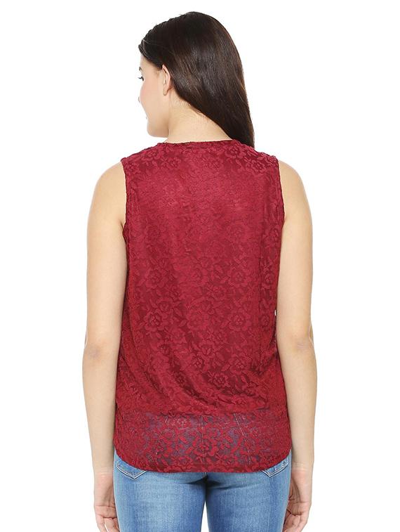 round neck self designed top - 15499003 - Zoom Image - 2