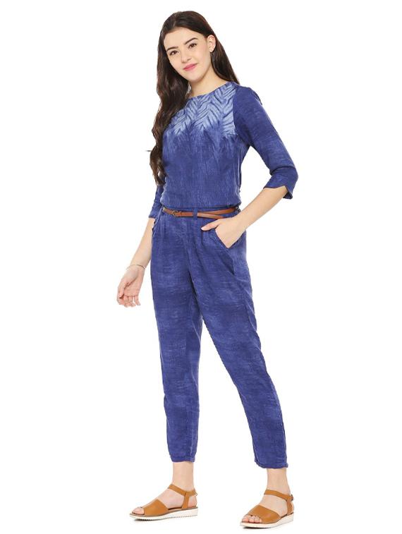 full leg belted jumpsuit - 15500104 - Zoom Image - 2