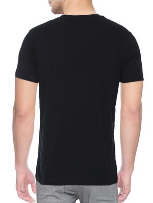 navy blue cotton blend front print t-shirt - 15500111 - Standard Image - 2