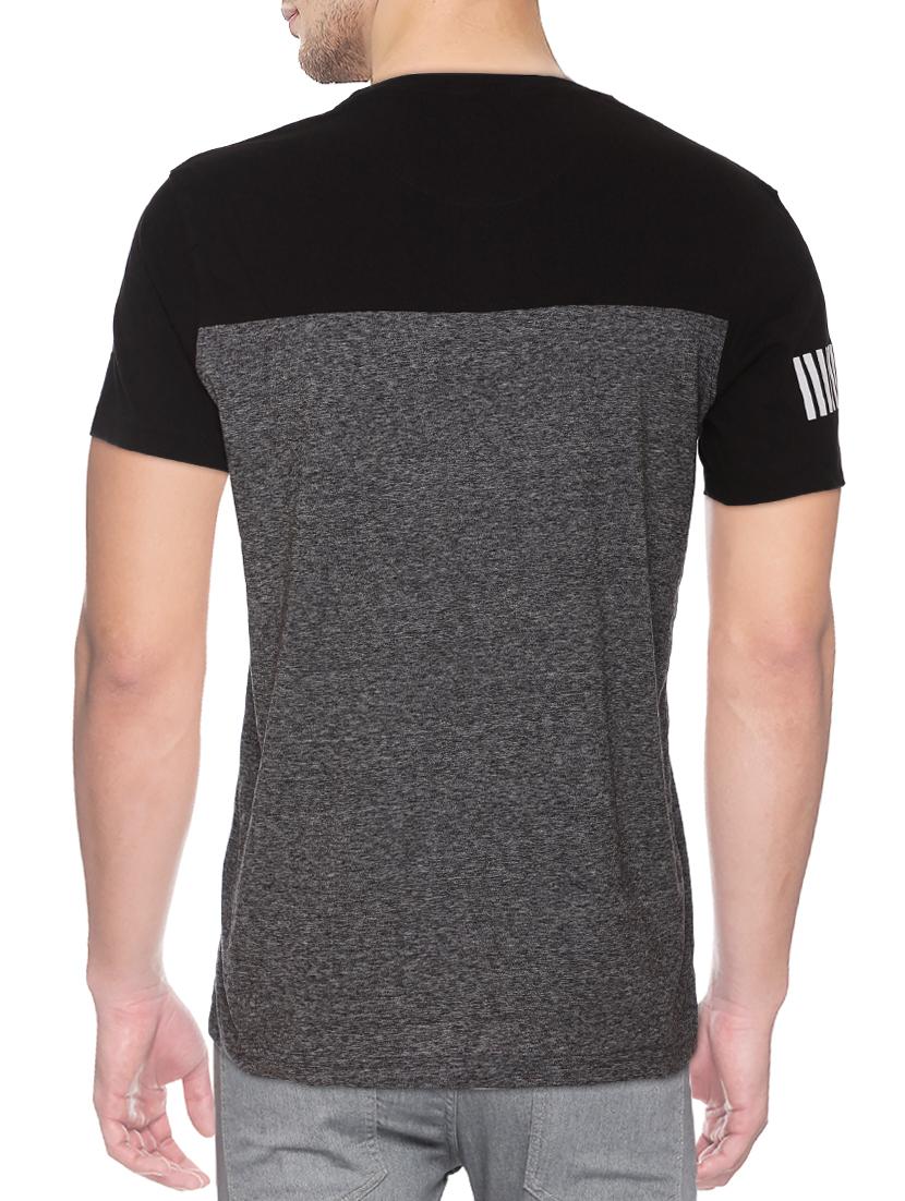 black cotton blend chest print tshirt - 15500114 - Zoom Image - 2