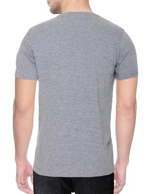 grey cotton blend chest print tshirt - 15500115 - Standard Image - 2
