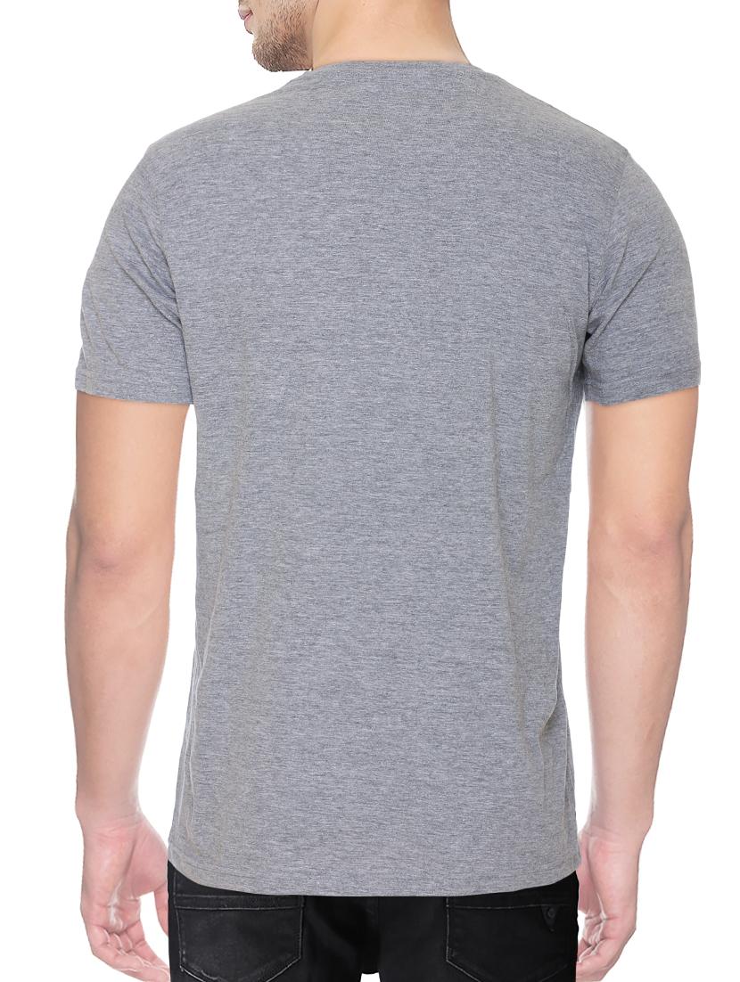 grey cotton blend chest print tshirt - 15500115 - Zoom Image - 2