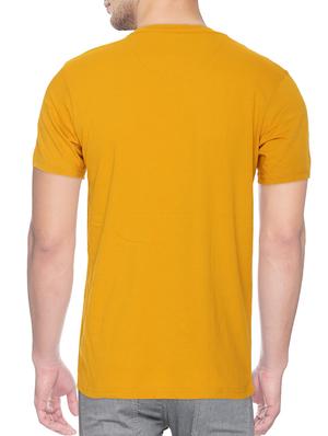 yellow cotton blend chest print tshirt - 15500116 - Standard Image - 2