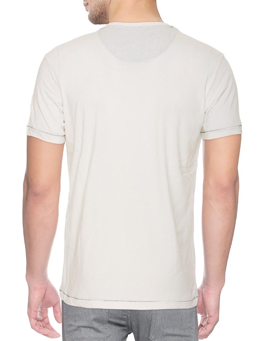 white cotton blend chest print tshirt - 15500124 - Zoom Image - 2