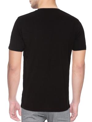 black cotton blend chest print tshirt - 15500126 - Standard Image - 2