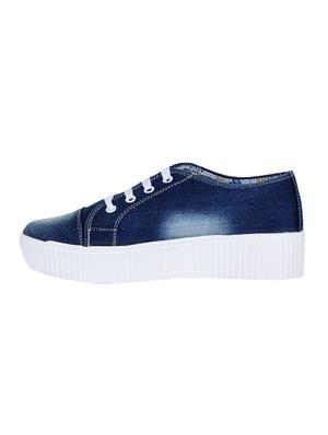 blue lace-up sneakers - 15500144 - Standard Image - 2