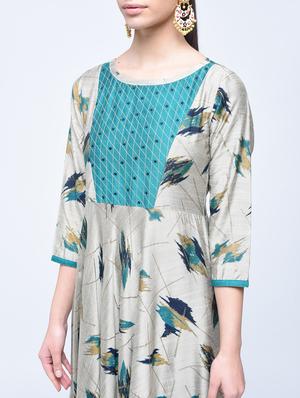 silk a-line Printed Kurta - 15501424 - Standard Image - 2