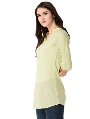 green rayon fusion kurta - 15502226 - Standard Image - 2