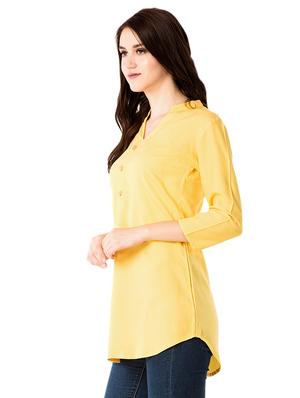 Buttermilk A-line solid kurti - 15502228 - Standard Image - 2