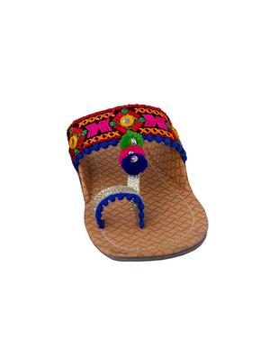 multi colored one toe kolhapuris - 15502349 - Standard Image - 2