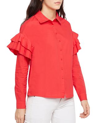 ruffle detail sleeved shirt - 15502700 - Standard Image - 2