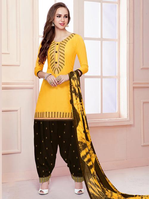 Embroidered unstitched patiyala suit - 15503048 - Standard Image - 1