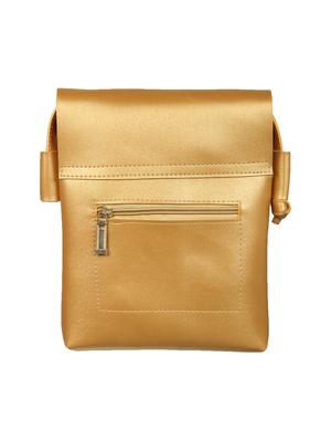 gold leatherette (pu) regular sling bag - 15503430 - Standard Image - 2