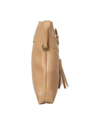 beige leatherette (pu) regular sling bag - 15503433 - Standard Image - 5