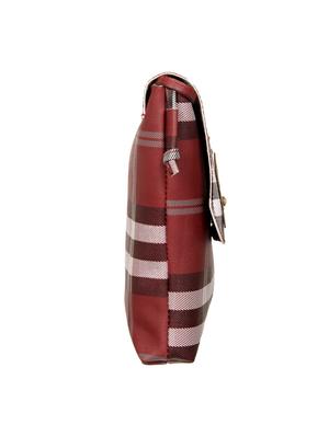 maroon leatherette (pu) regular sling bag - 15503436 - Standard Image - 5