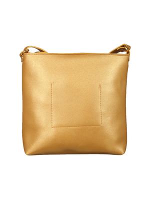 gold leatherette (pu) regular sling bag - 15503439 - Standard Image - 2