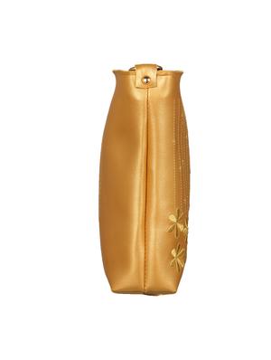 gold leatherette (pu) regular sling bag - 15503439 - Standard Image - 5