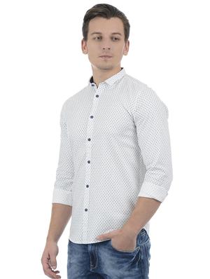 white cotton blend casual shirt - 15503902 - Standard Image - 2