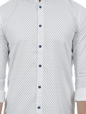 white cotton blend casual shirt - 15503902 - Standard Image - 5