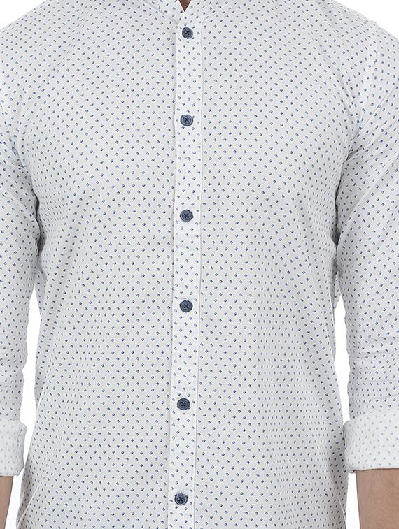 white cotton blend casual shirt - 15503902 - Zoom Image - 5