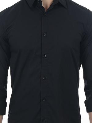 black cotton blend casual shirt - 15503912 - Standard Image - 5