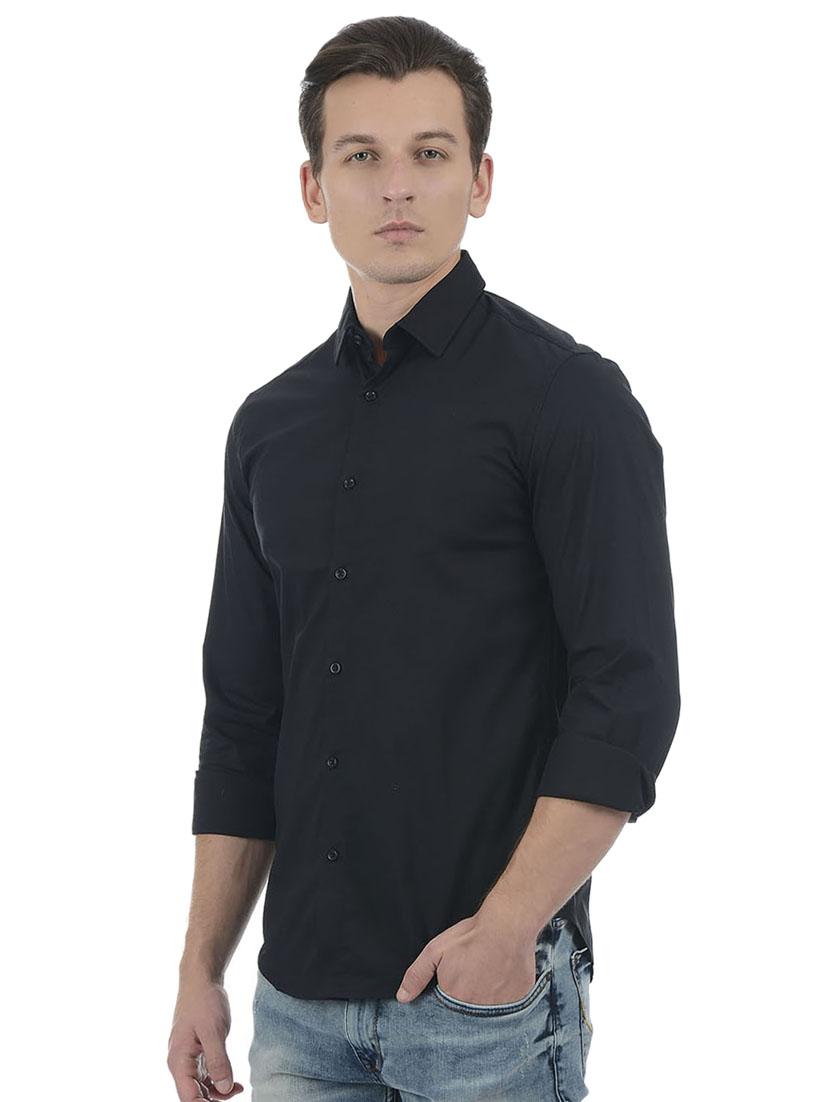 black cotton blend casual shirt - 15503912 - Zoom Image - 2