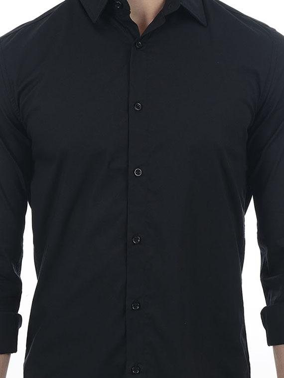 black cotton blend casual shirt - 15503912 - Zoom Image - 5