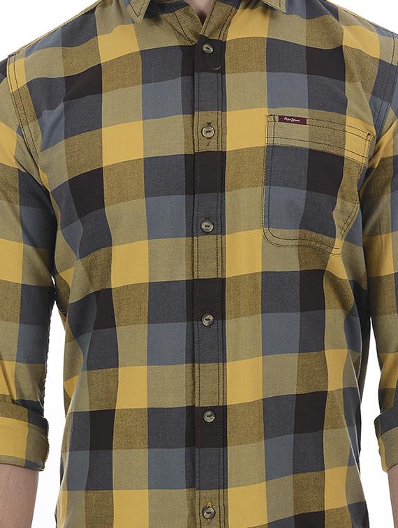 yellow cotton blend casual shirt - 15503938 - Zoom Image - 5