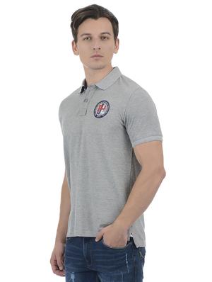 grey cotton blend polo t-shirt - 15504448 - Standard Image - 2