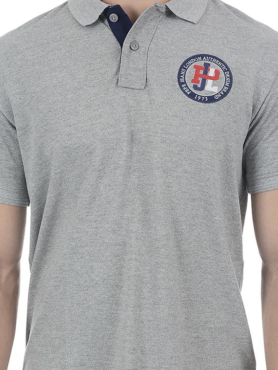 grey cotton blend polo t-shirt - 15504448 - Zoom Image - 5