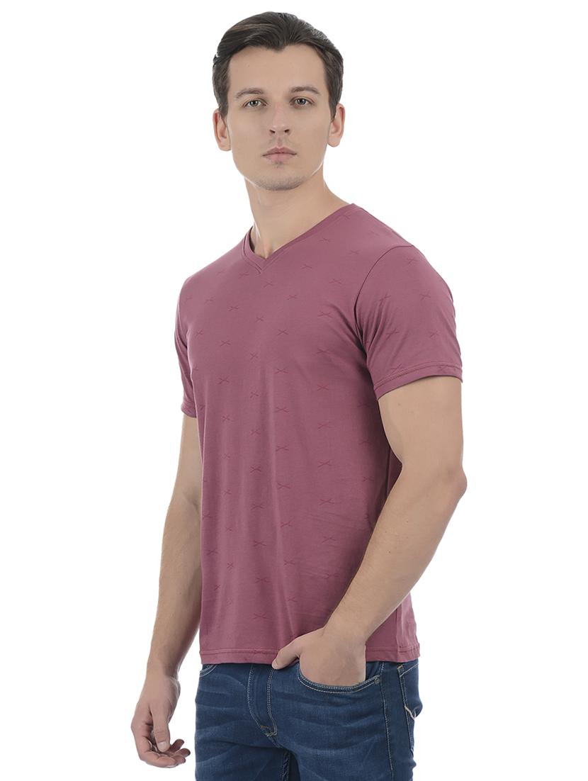 purple cotton blend all over print t-shirt - 15504460 - Zoom Image - 2