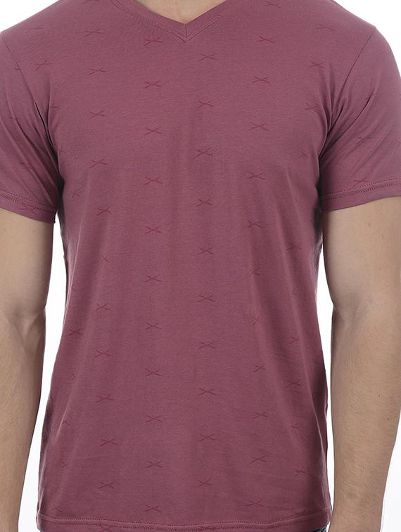 purple cotton blend all over print t-shirt - 15504460 - Zoom Image - 5