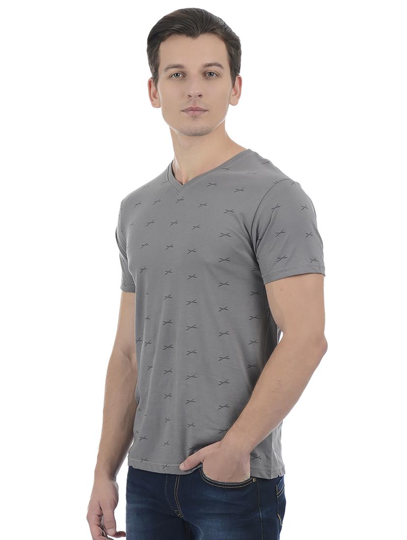 grey cotton blend all over print t-shirt - 15504461 - Zoom Image - 2