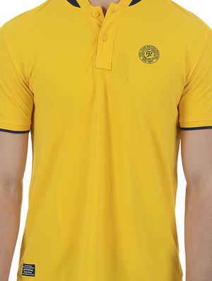 yellow cotton blend collared t-shirt - 15504473 - Standard Image - 5