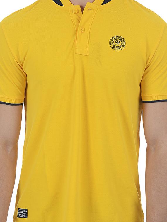yellow cotton blend collared t-shirt - 15504473 - Zoom Image - 5