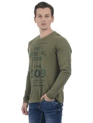 green cotton blend front print t-shirt - 15504487 - Standard Image - 2