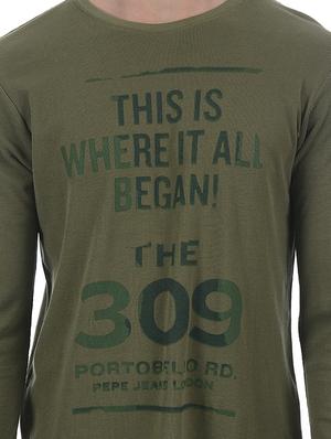 green cotton blend front print t-shirt - 15504487 - Standard Image - 5