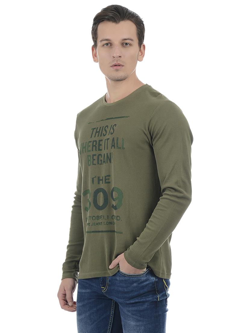 green cotton blend front print t-shirt - 15504487 - Zoom Image - 2