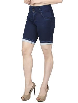 High-rise denim shorts - 15504688 - Standard Image - 2