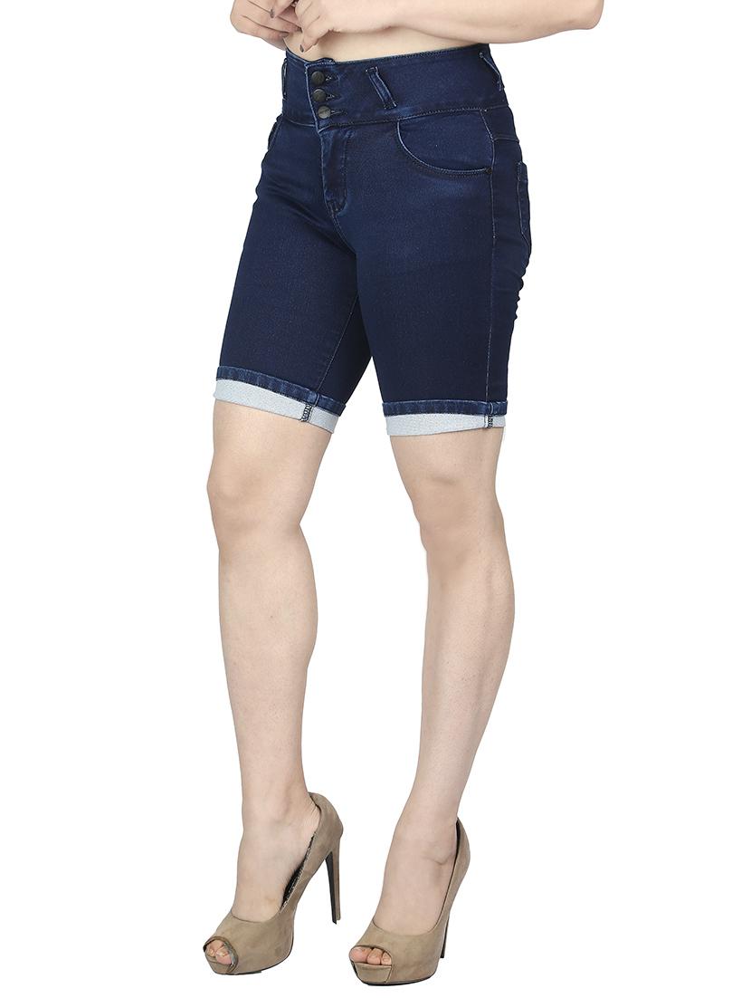 High-rise denim shorts - 15504688 - Zoom Image - 2