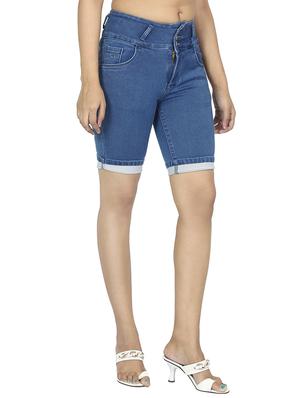 High-rise denim shorts - 15504691 - Standard Image - 2