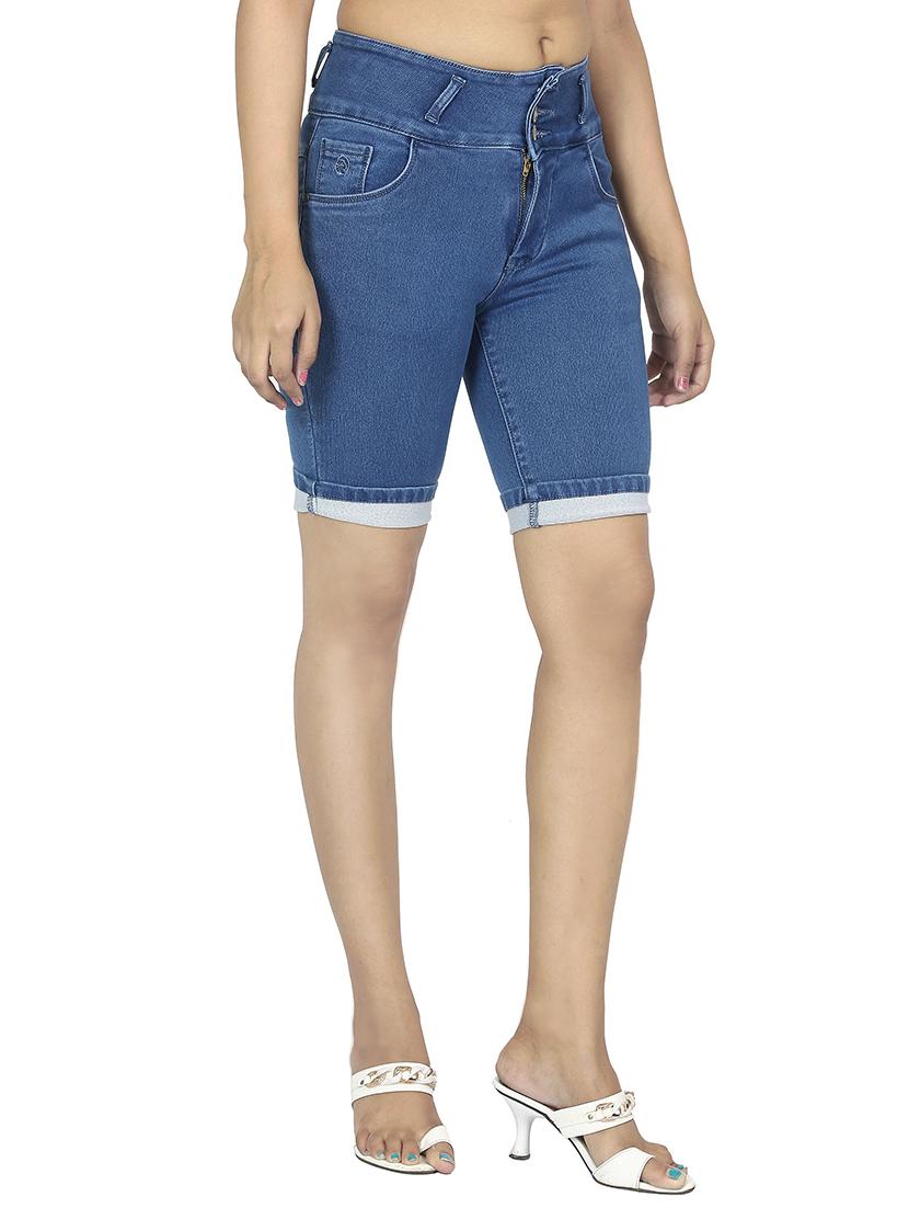 High-rise denim shorts - 15504691 - Zoom Image - 2