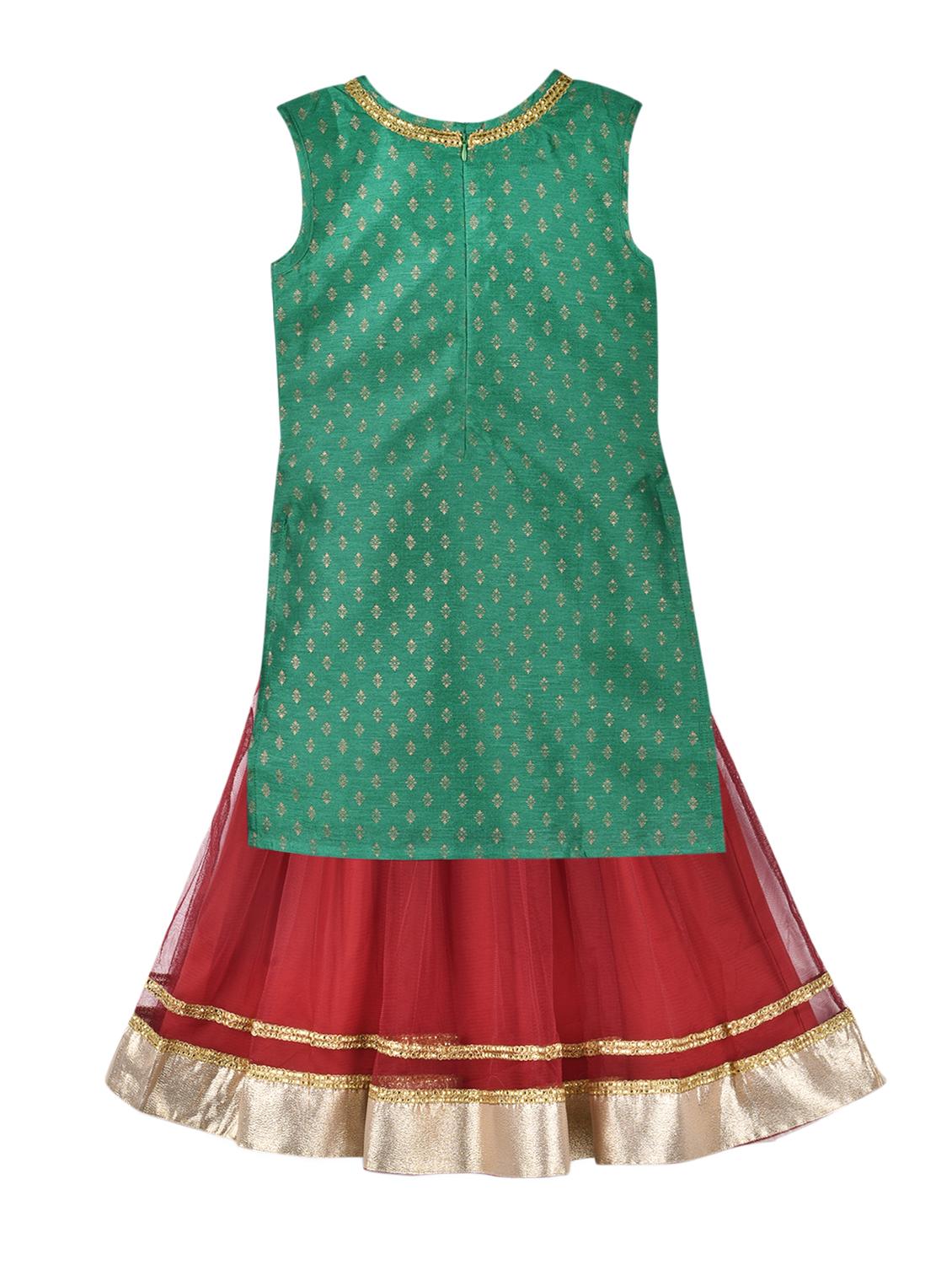 green net lehnga choli - 15504778 - Zoom Image - 2