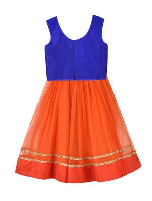 blue net lehnga choli - 15504790 - Standard Image - 2