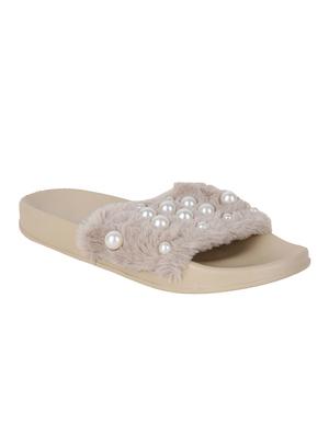 beige slip on slides - 15504884 - Standard Image - 2