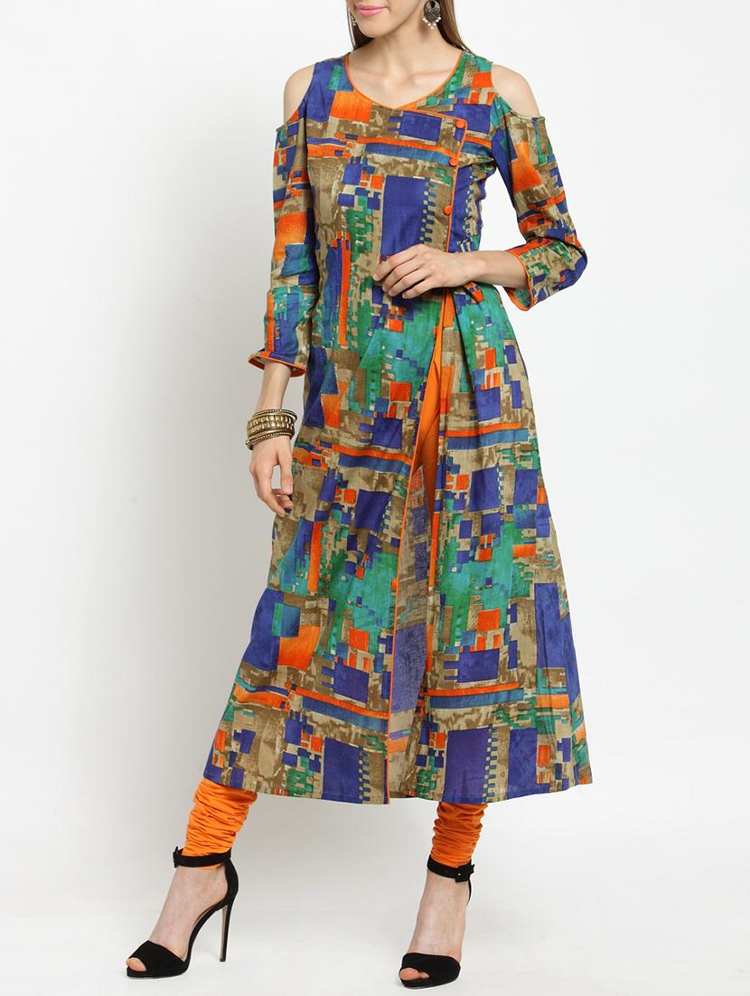 High slit abstract kurta - 15505418 - Zoom Image - 2