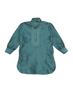 green cotton blend kurta set - 15505467 - Standard Image - 2